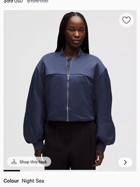 lululemon athletica Night Sea Navy Bomber Jacket